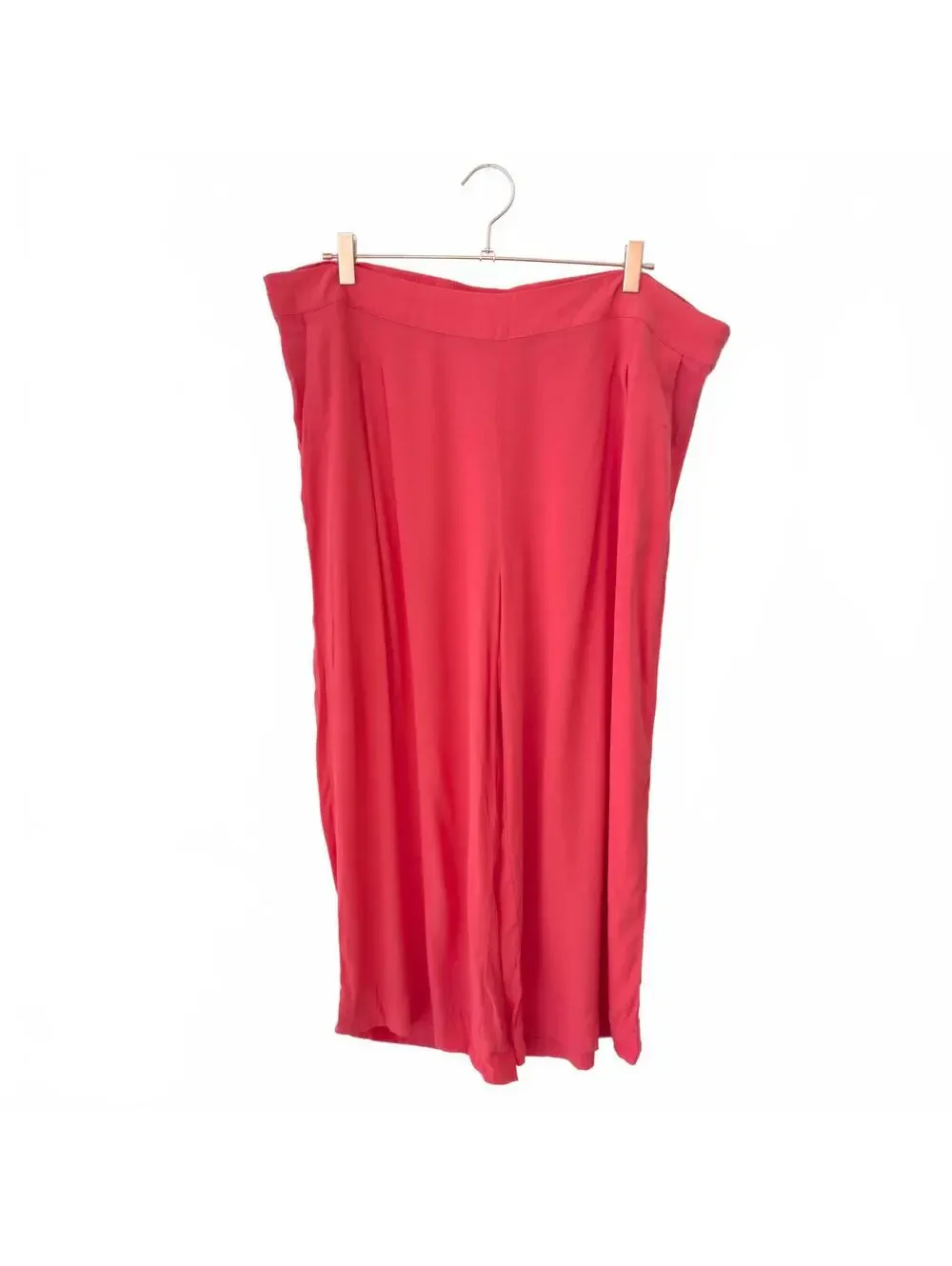 Mango Coral Pink‎ Pleated Wide Leg Pull On Pants Size 2X